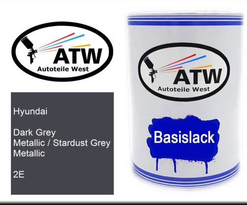 Hyundai, Dark Grey Metallic / Stardust Grey Metallic, 2E: 500ml Lackdose, von ATW Autoteile West.